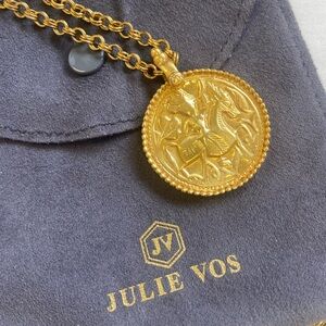 Julie Vos Gold Medallion Necklace